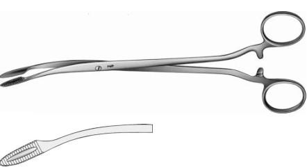 КОРНЦАНГ ДЛЯ ТАМПОНІВ/ПЕРЕВ'ЯЗКИ ДЮПЛІ, ВИГНУТИЙ, 210 ММ